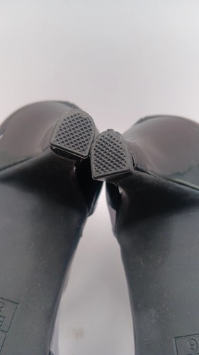 Wms Sz8 Aerosoles Heel Rest Black Patent Strappy Cushion Insole Pointed Toe Pump - Picture 18 of 21
