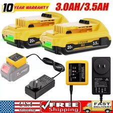PACK 20V Battery / Charger For DeWalt 20 Volt Max Lithium DCB201-2 DCB203 DCB204