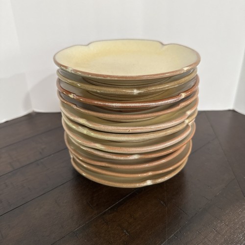 11 Frankoma Pottery Plainsman Desert Gold 5.75” Bread/ Side Plates 5E Scalloped