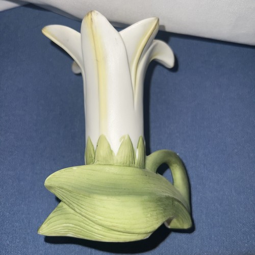 Vintage Lefton handbemalte Biskuitporzellan Cala Lily Kerzenhalter Vase KW2499 - Bild 3 von 5