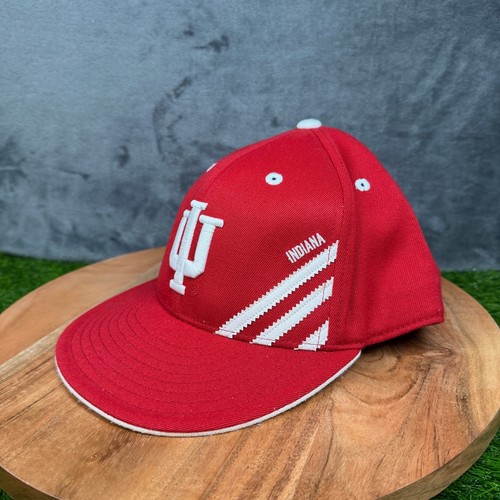 Adidas Indiana Hoosiers Hat Cap Fitted 210 Flexfit Red Size 7 1/4-7 5/8 Mens