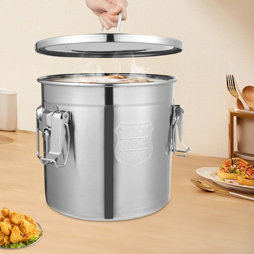 12L Stainless Steel Cereal Rice Storage Container Bucket Airtight Canister + Lid - Picture 13 of 13