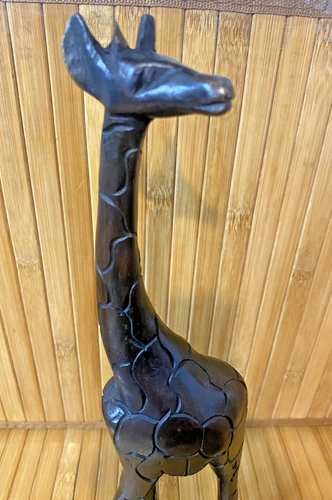 Bushcraft Trading of South Africa Hand Carved Wood Giraffe - 12.75 x 3x 2 inches - Picture 2 of 16
