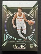 Zaccharie Risacher 2024-25 Panini Noir Rookies Association Edition 01/15 RC #142