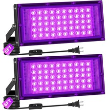 50W LED Black Light, Blacklight Flood Light with Plug 6ft Cord, IP66 Waterpr...