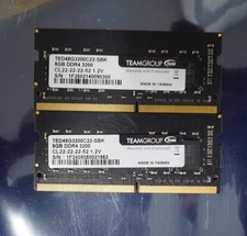 Lot Of 2 TEAMGROUP TED48G3200C22-SBK  8GB DDR4-3200 SODIMM