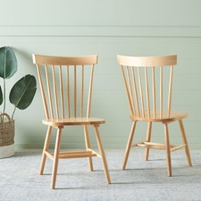 Home Collection Parker Natural Brown Windsor Spindle Solid Wood Dining Chair ...