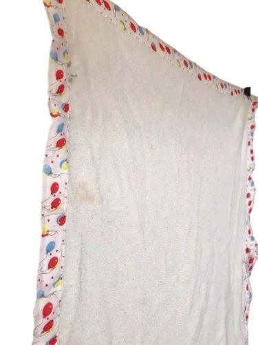 Baby Blanket Waffle Weave Balloon Satin Trim 31x46 Vintage *Read* - Picture 2 of 13