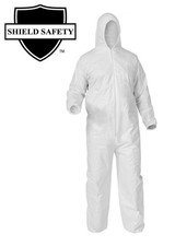 25 White Coverall Bunny Suit w/Elastic Wrists/Ankles Size: X-Large