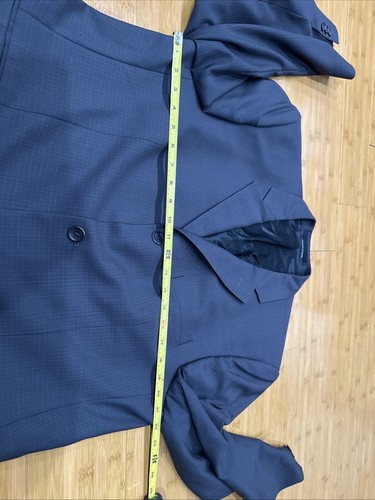 Bachrach Grey Wool Suit Mini Check Reda Super 100’s Italian Fabric 42R - Picture 3 of 14