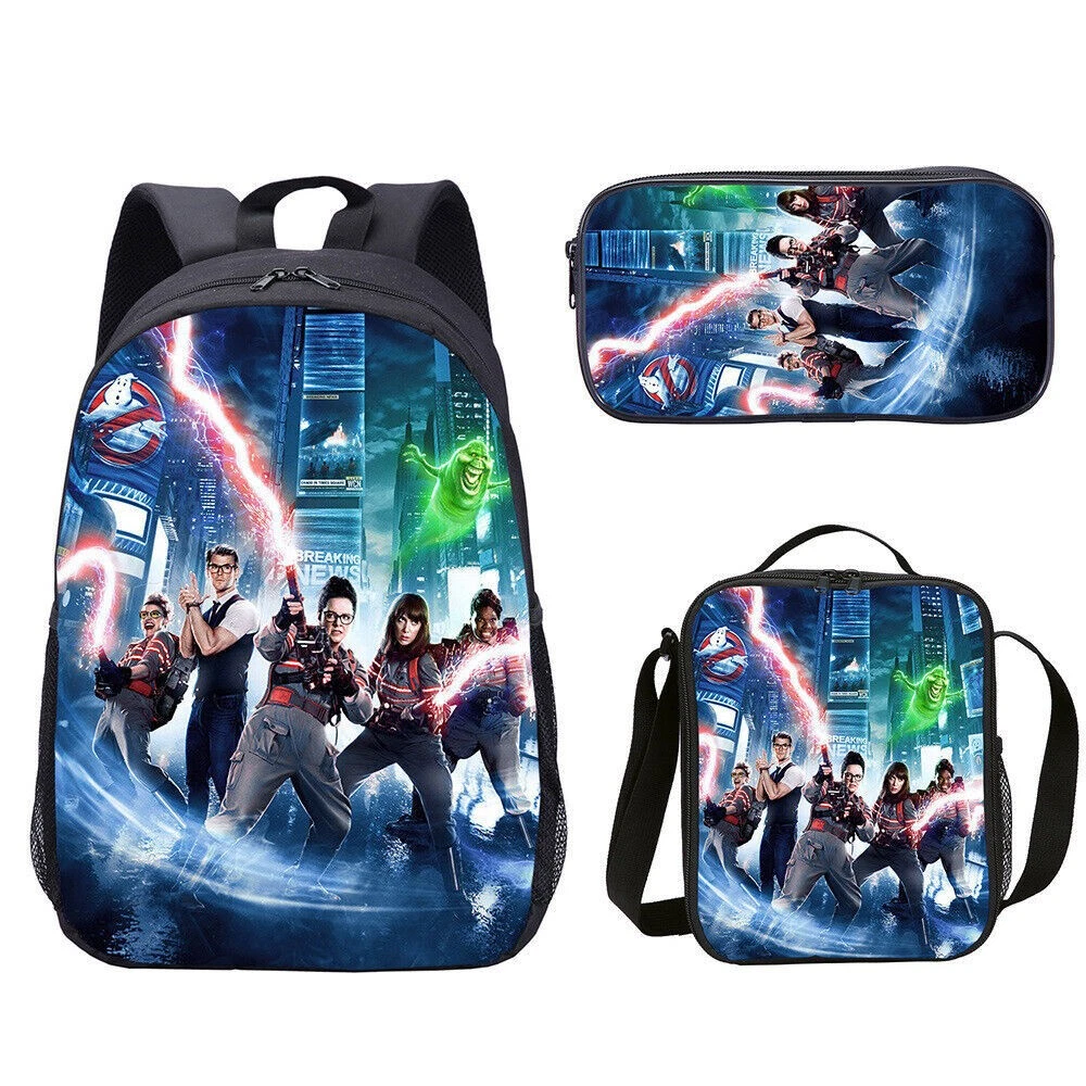 Ghostbusters Backpack Set, School Bag Lunch Bag Pencil Case