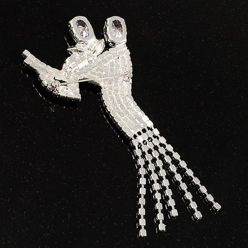 'Dancing Couple' Crystal Brooch (Clear&Black) - Picture 4 of 4