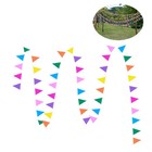  4 M Triangle Bunting Birthday Flags Colorful Banner Paper Banners