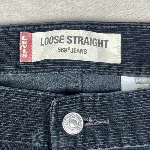 Levis 569 Jeans Herren 41x30* Schwarz Loose Straight Fit Cord Baggy Wide Leg Y2K - Bild 2 von 10