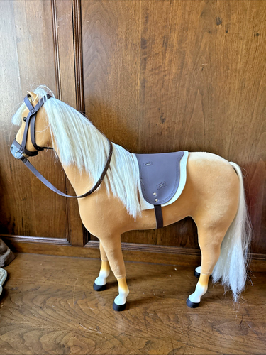 American Girl Puppe Palomino Pferd mit Sattel für 18" Puppen