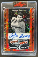 2025 Leaf Metal Sports Heroes Carlos Alcaraz Win City Auto Crystal Orange #5/6