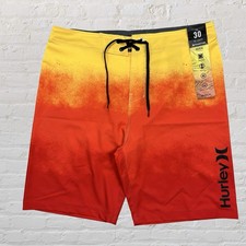 Hurley Phantom Boardshorts Swim Trunks Yellow Orange Surf Beach Men  s 30