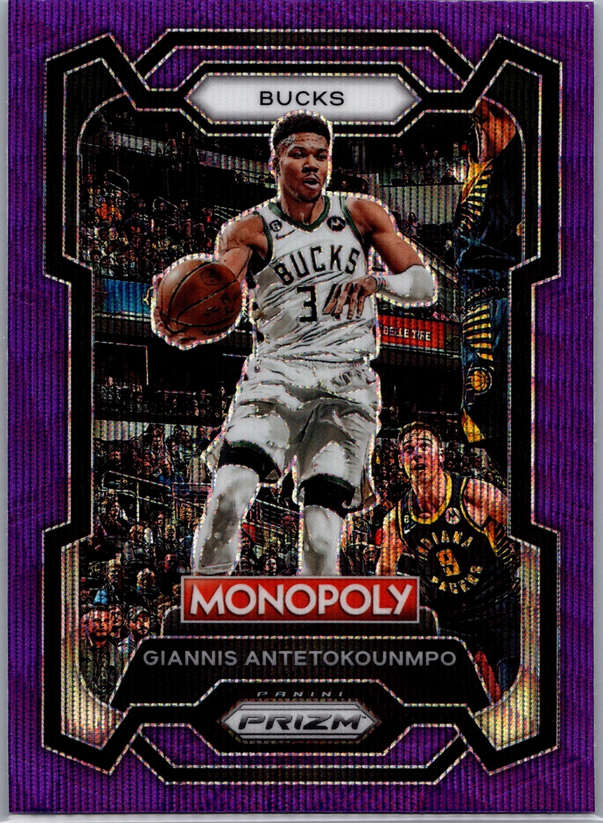 2023-24 Panini Prizm Monopoly #49 Giannis Antetokounmpo Purple Wave Bucks