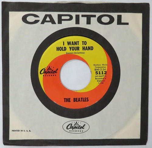 BEATLES I Want To Hold Your Hand CAPITOL 45 w/ PS 1964 1st pressing HOFER - Bild 3 von 4