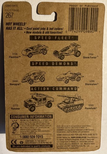 1992 Hot Wheels Yellow Olds 442 W-30 Oldsmobile #267 CB Unopened! LOOK! - Bild 2 von 4