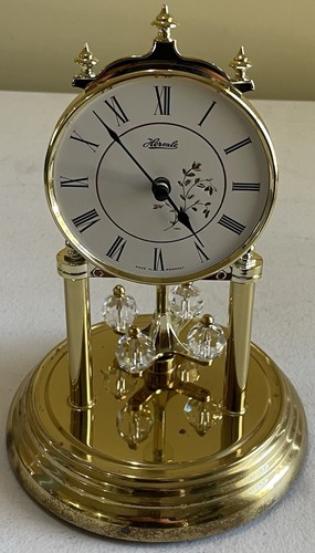 Hermle Jubiläumsuhr Drehpendel Glaskuppel Vintage Batterie Bing Bong - Bild 2 von 8