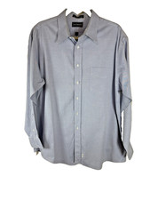 JOHN CLARENDON LONG SLEEVE DRESS SHIRT. Lt BLUE PINPOINT OXFORD USA  20-Big