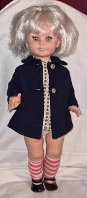 Vintage Furga Fashion 21'' Doll Blonde White Hair Full Outfit & Shoes Made Italy