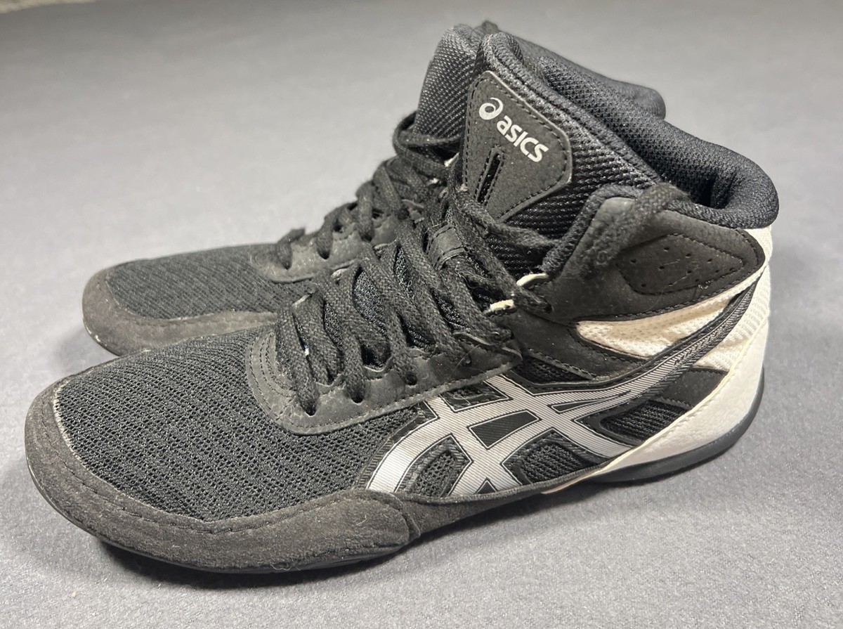 Asics Matflex 6 Wrestling Shoes Kids 5.5 Black Mesh White Grapple