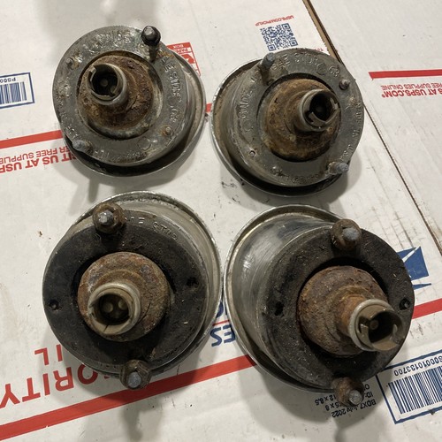 1963-67 Chevrolet Corvette Taillights Brake Lamp Light Chrome Housing Lens set 4 - Picture 2 of 2
