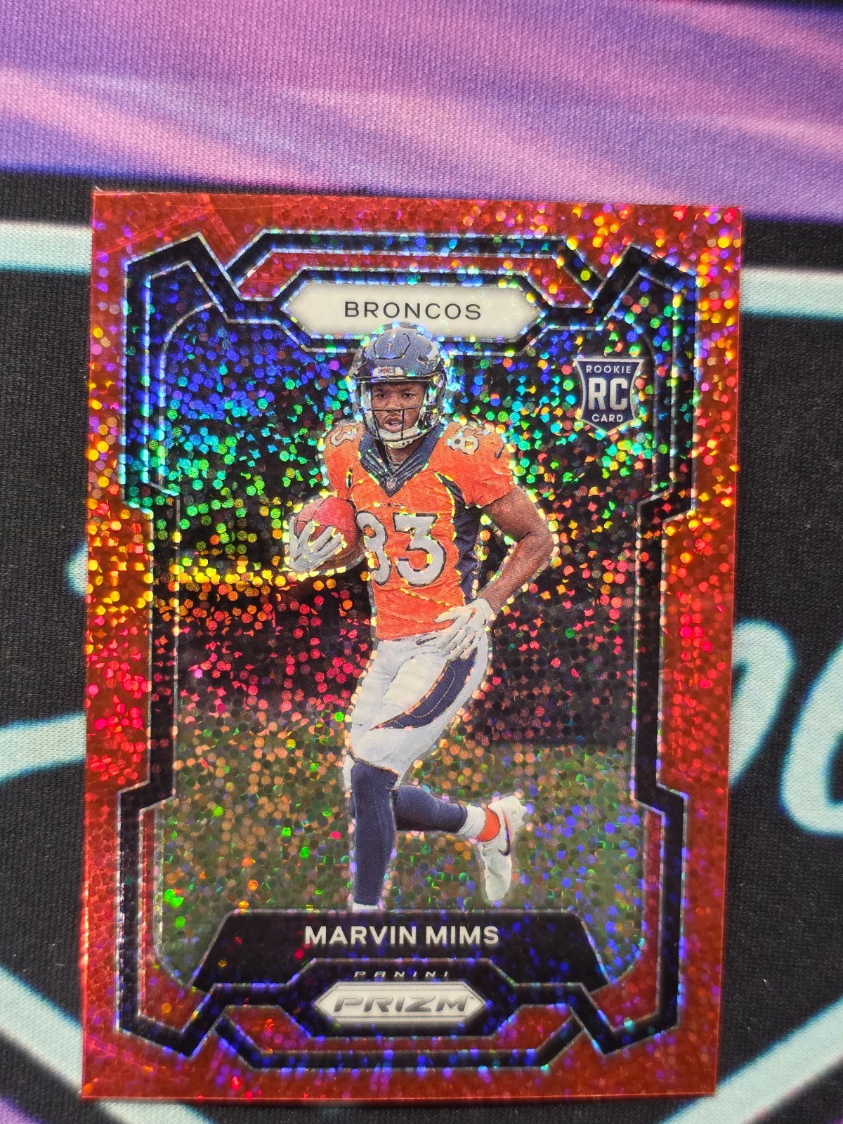 2023 Panini Prizm - Rookies Marvin Mims #327 Red Sparkle Prizm (RC)