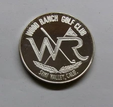 WOOD RANCH Golf Club Simi Valley California, 1 Oz .999 Silver Proof Round
