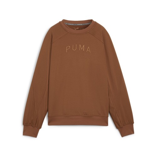 PUMA Train Cloudspun Fashion Oversized Crew Neck Sweatshirt Womens Brown 524794
