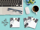 Sticky Notes 3 Pack 3"x3" 50ct Office Desk Scene Laptop Coffee Calculator