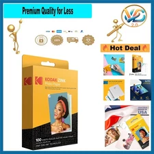 Kodak 2x3  Zink Photo Paper – 100 Sheets, Water-Resistant, Glossy