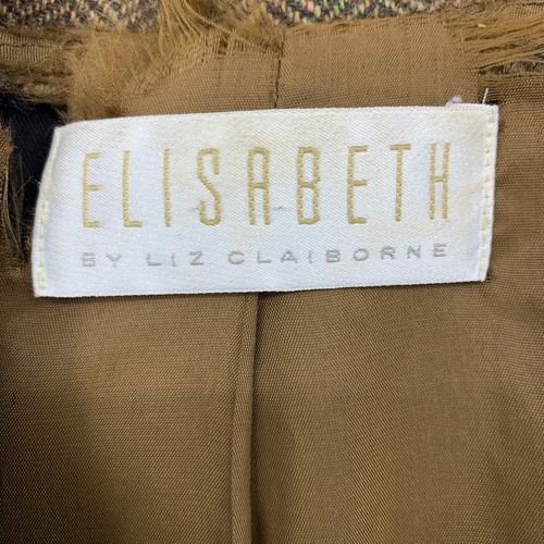 Vintage Elizabeth Tweed Blazer Sakko 3 Knöpfe Damen Gr. 16 braun Wolle *MÄNGEL - Bild 5 von 9