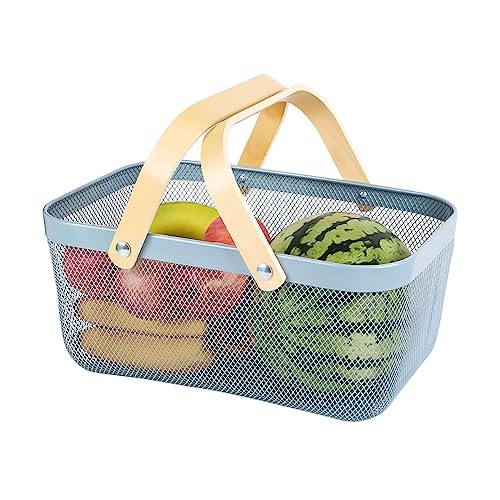 Drahtgeflecht Aufbewahrung Organizer Korb Tragbar Garten Ernte Obstkorb Picknick - Bild 1 von 6