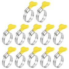 Worm Gear Hose Clamp 12pcs 3/4"-1 1/4" Key Type Adjustable Stainless Steel Clamp