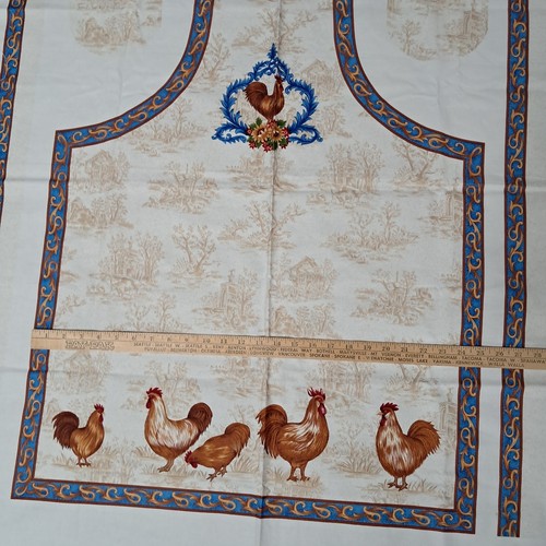 Rooster Apron Fabric Panel Good Morning #8896 DIY French Toile Country Garden - Picture 15 of 15
