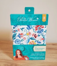 Pioneer Woman Mazie Small Window Curtain Set 3Pc Tiers 30"Wx36"L Plus Valance