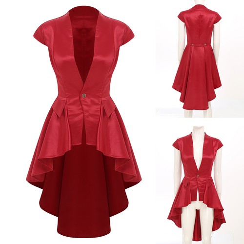 Vestido para mujer gótico steampunk Halloween romanticismo victoriano vestido alto-bajo - Imagen 11 de 61