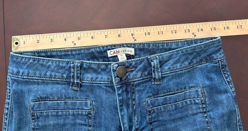Jeans donna Cabi taglia 6 elasticizzato Farrah svasato demin vita media boho - Foto 11 di 14