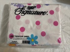 BARBIE Multicolor SIGNATURE Twin Flat Sheet Cotton Blend. New Sealed. 66x96  