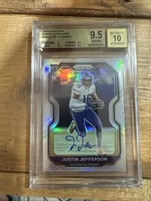 2020 Panini Prizm - Rookie Justin Jefferson #398 Silver Prizm Autographs  