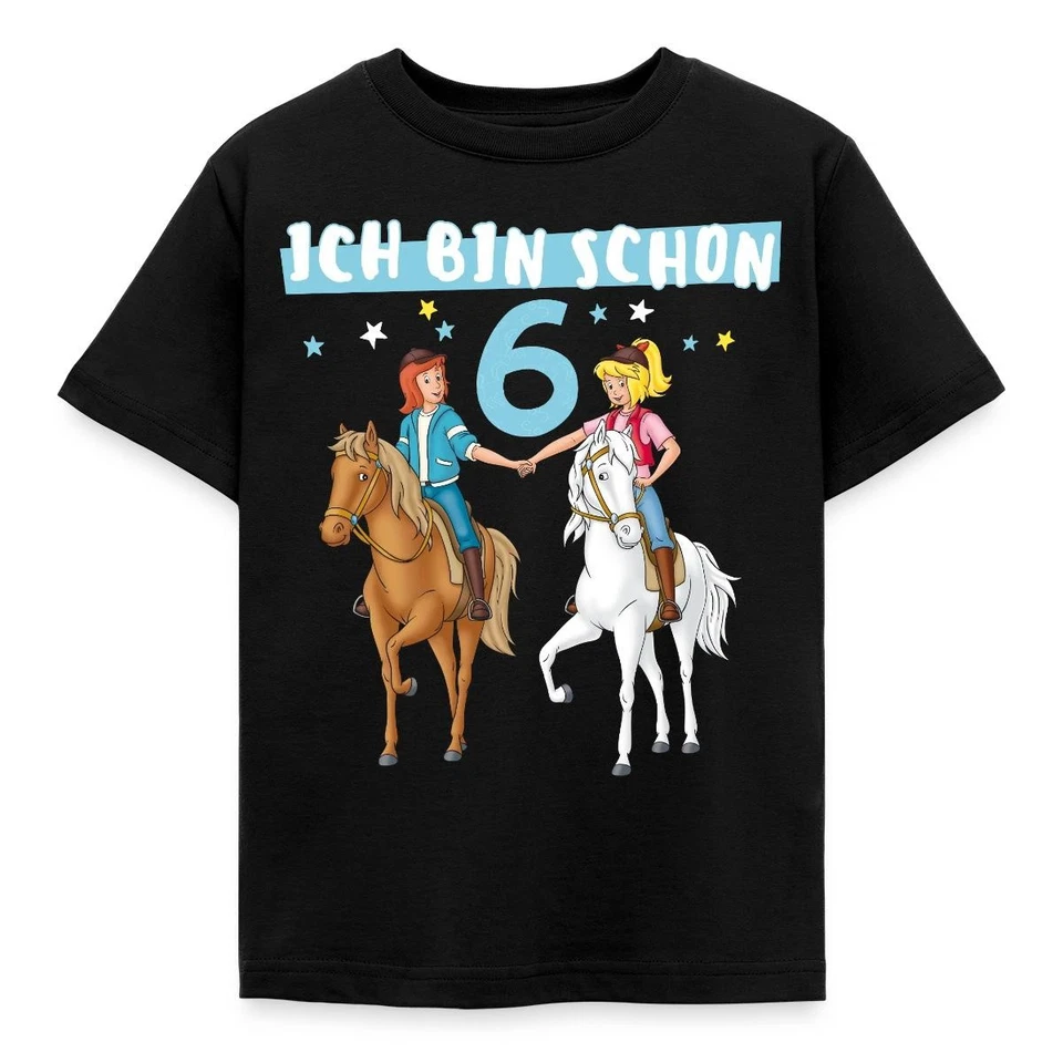 Bibi & Tina Geburtstag Ich Bin Schon Sechs Kinder T-Shirt - Bild 1 von 4