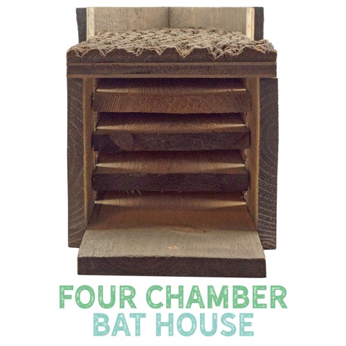 Uncle Dunkels Quadruple Chamber Bat House Rustic Handmade Backyard Rocket Home - Picture 5 of 10