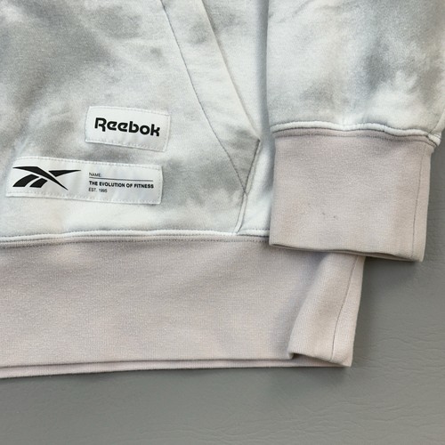 Reebok Classic Felpa con Cappuccio Uomo Grande Bianco Tinta Naturale Marmo Pullover Sportivo - Foto 3 di 14