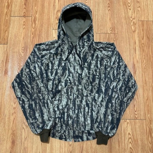 Vintage Timber Ghost Men's Jacket Large Full Zip Camouflage Tree Bark Hunting - product listing photo
