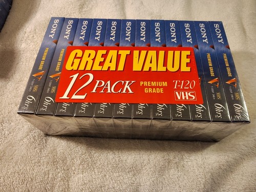 Sony 12 pack Premium Grade 6hr T-120 Blank VHS Tapes Sealed Brand New - Picture 10 of 10