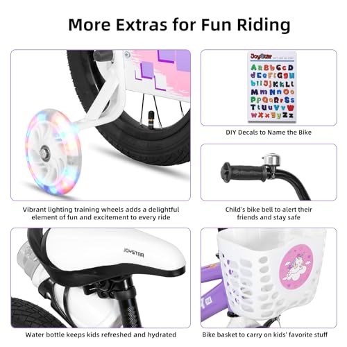 Pluto 12 14 16 18 20 Inch Kids Bike with Light Up Training Wheels, Kids' - Picture 5 of 8
