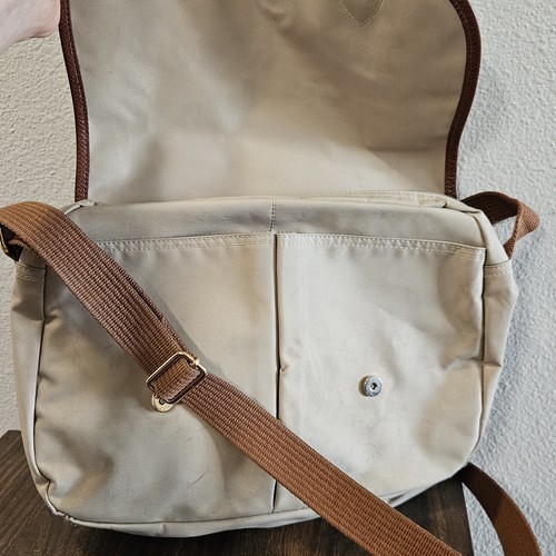 Bandolera Longchamp LePliage Beige Nylon/Coñac Mensajero Bolso de Hombro - Imagen 6 de 9